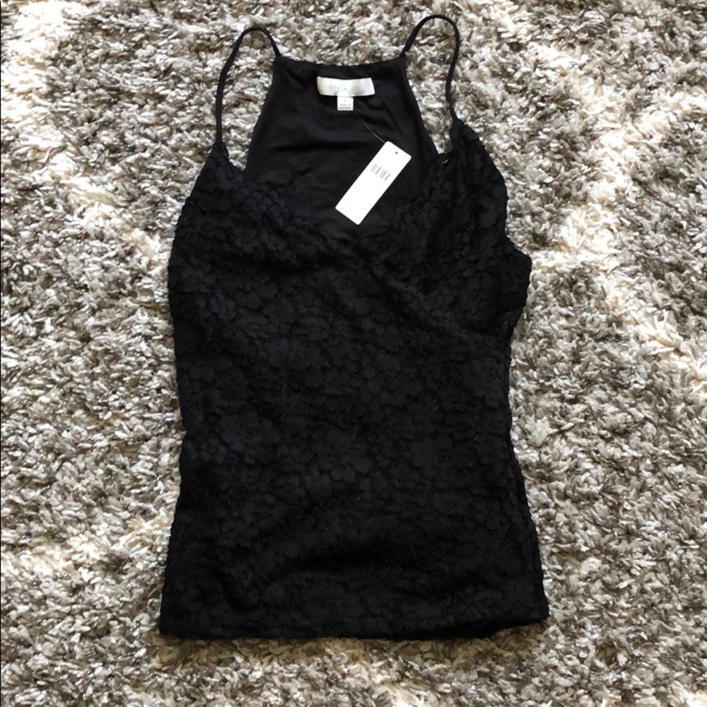 Black lacy lined tank, eri +ali. Small